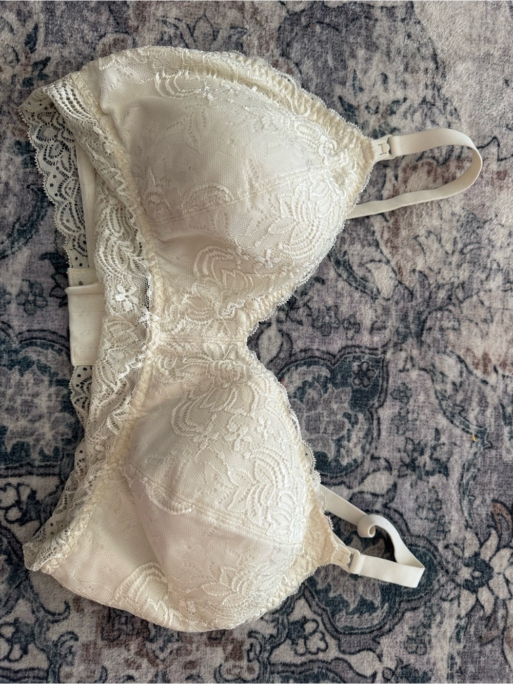 Floral Lace Organic Cotton Nursing Bralette - Ivory